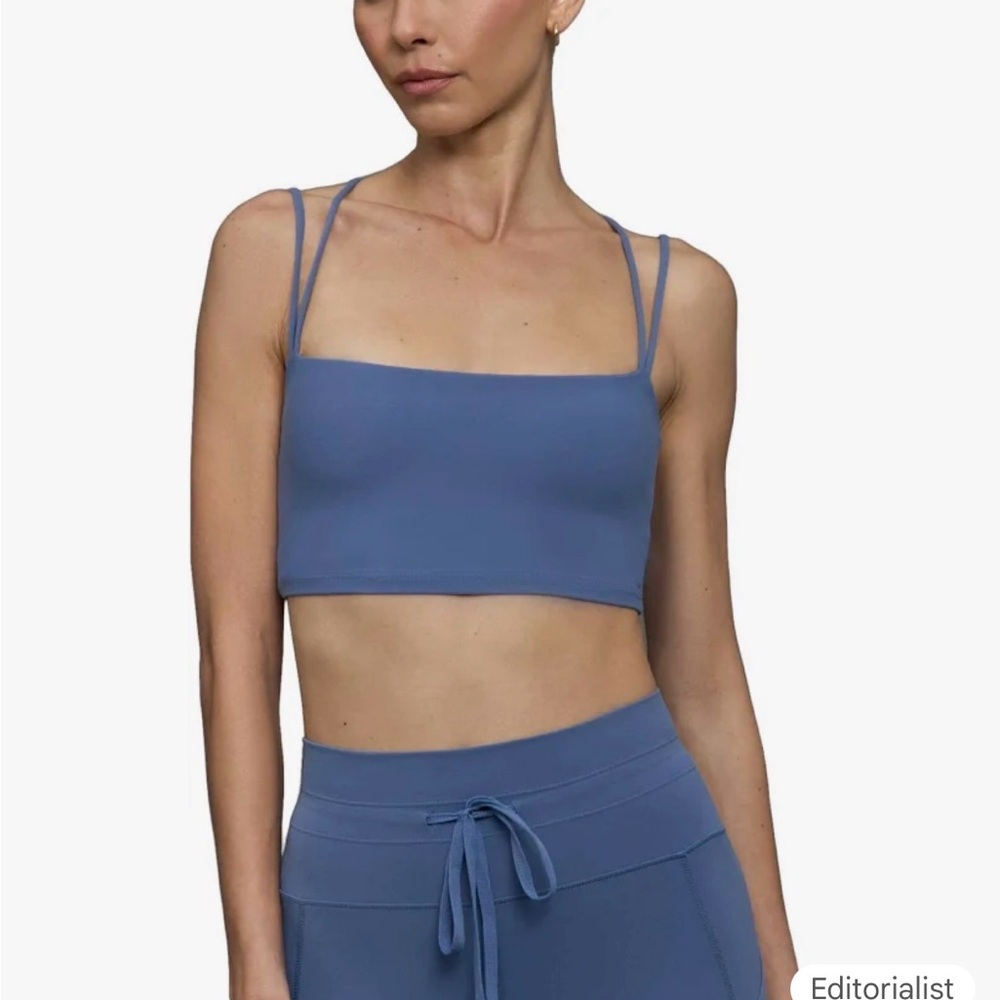 Carbon38 Blue Double Strap Crop Top